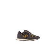 Carolina Herrera Brun Camouflage Läder Sneakers Multicolor, Dam