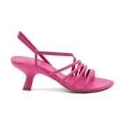 Vic Matié Asymmetriska Violett Läder Sandaler Pink, Dam