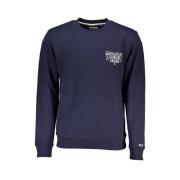 Tommy Hilfiger Blå Bomullssweatshirt, Långärmad, Logo Print Blue, Herr