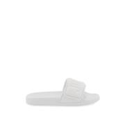 Jimmy Choo Logoed Lycra Slides med läderkant White, Herr