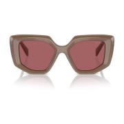 Prada Stiliga Oregelbundna Solglasögon Brown, Unisex