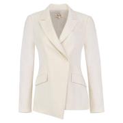 Jaaf Skräddarsydd Asymmetrisk Blazer i Sandy Beige Beige, Dam