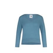 Van Kukil V-neck Knitwear Blue, Dam