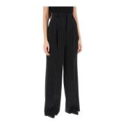 Ami Paris Wide Trousers Black, Dam