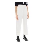 Thom Browne Straight Trousers White, Dam