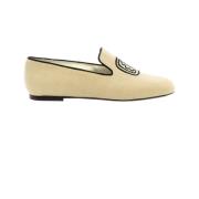 Ines De La Fressange Paris Broderade loafers Beige, Dam