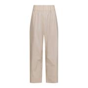 Neo Noir Wide Trousers Beige, Dam