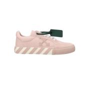 Off White Låga vulkaniserade sneakers i rosa canvas med omisskänneligt...