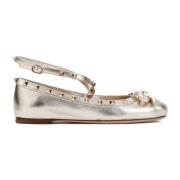 Valentino Garavani Rockstud Ballerinas i Platina Gray, Dam