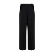 Mugler Wide Trousers Black, Dam