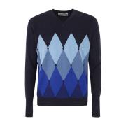 Ballantyne V-neck Knitwear Blue, Herr