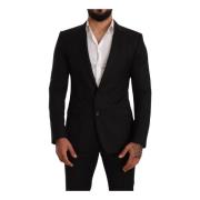 Dolce & Gabbana Svart Rutig Martini Suit Black, Herr