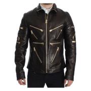Dolce & Gabbana Leather Jackets Brown, Herr