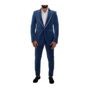 Dolce & Gabbana Single Breasted Suits Blue, Herr