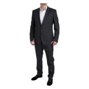 Dolce & Gabbana Elegant Svart Martini Slim Fit Kostym Black, Herr