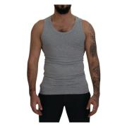 Dolce & Gabbana Sleeveless Tops Gray, Herr