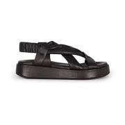 Cortana Suro, svart lädersandal Black, Dam