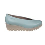 Wonders Blå Läder Loafer Slip-On Sko Blue, Dam