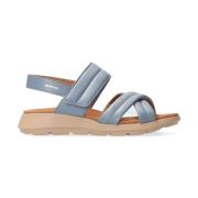 Mephisto Flat Sandals Blue, Dam