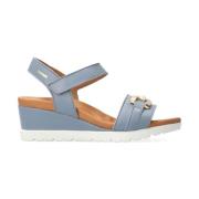 Mephisto Flat Sandals Blue, Dam