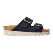 Mephisto Flat Sandals Blue, Dam