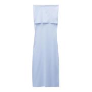 Filippa K Off Shoulder Dress Blue, Dam