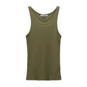 Dorothee Schumacher Ribbad Tanktop Oliv Khaki Green, Dam