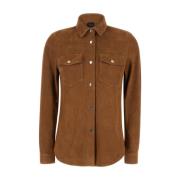 Plain Units Light Jackets Brown, Dam