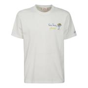 MC2 Saint Barth Vit Bomull Kortärmad Brösttryck T-Shirt White, Herr