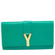 Yves Saint Laurent Vintage Pre-owned Laeder kuvertvskor Green, Dam