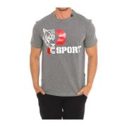 Plein Sport Kortärmad T-shirt med Märkestryck Gray, Herr