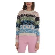 Max Mara Weekend Blommig Rundhalsad Pullover Multicolor, Dam