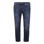 Incotex Slim Fit Bomull Jeans med Bälte Blue, Herr