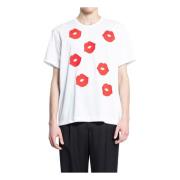 Comme des Garçons Grafiskt Tryck Vit T-shirt White, Herr