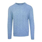 Malo Lyxig Ull Cashmere Tröja Blue, Herr