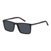 Tommy Hilfiger Matte Black/Grey Sunglasses TH 2077/S Black, Herr