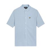 Lyle & Scott Slim Fit Gingham Skjorta Ljusblå Blue, Herr