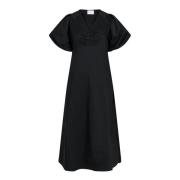 Neo Noir Midi Dresses Black, Dam