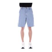 Carhartt Wip Denim Shorts Dragkedja Knappar Fickor Blue, Herr