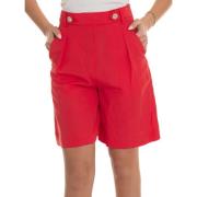 Liu Jo Guld Knapp Bermuda Shorts Red, Dam