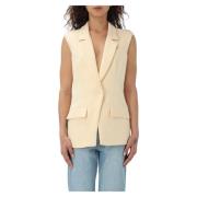 Chiara Ferragni Collection Stilig Gilet för Trendy Look Beige, Dam