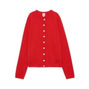 Ines De La Fressange Paris Röd Cardigan med Signatur Broderi Red, Dam