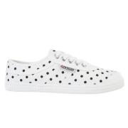 Kawasaki Polka Dot Canvas Sneakers White, Dam