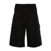 Kenzo Svarta Cargo Shorts Ripstop Textur Black, Herr