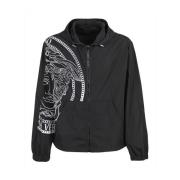 Versace Medusa Tryckt Windbreaker Jacka Black, Herr