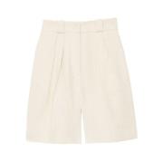 Ines De La Fressange Paris Elegant Ivory Veckade Sommar Shorts Beige, ...