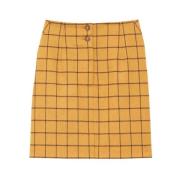 Ines De La Fressange Paris Modern Rutig Ullkjol Yellow, Dam