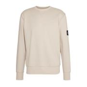 Calvin Klein Modern Badge Crew Neck Sweatshirt Beige, Herr