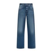 Icon Denim Mörk Denim Wide Leg Jeans Blue, Dam