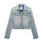 Courrèges Broderad Denimjacka Blue, Dam